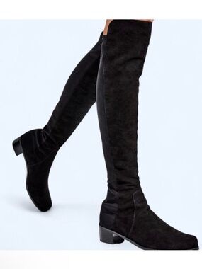 Stuart Weitzman highly coveted RARE 5050 Over-the-Knee Boots in Black Suede.